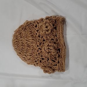 Tan crochet beanie
